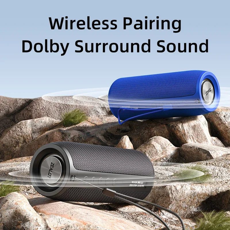 Powerful Waterproof Bluetooth Speaker with Deep Bass, TWS Support & USB/TF Compatibility