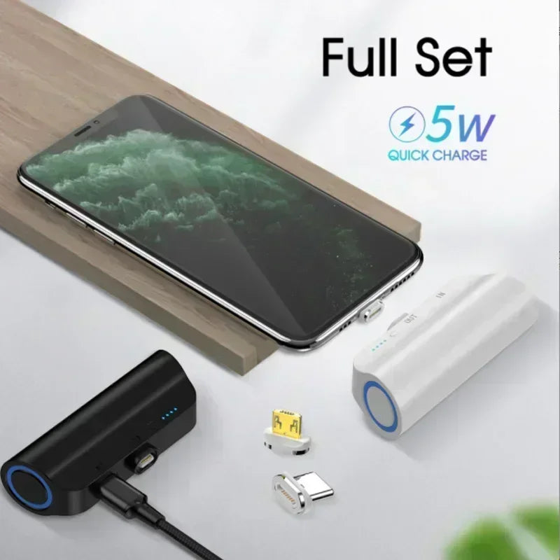 3000mAh Magnetic Power Bank: Mini Portable Charger for iPhone, Samsung & More