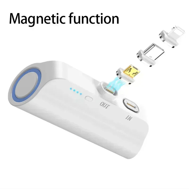 3000mAh Magnetic Power Bank: Mini Portable Charger for iPhone, Samsung & More