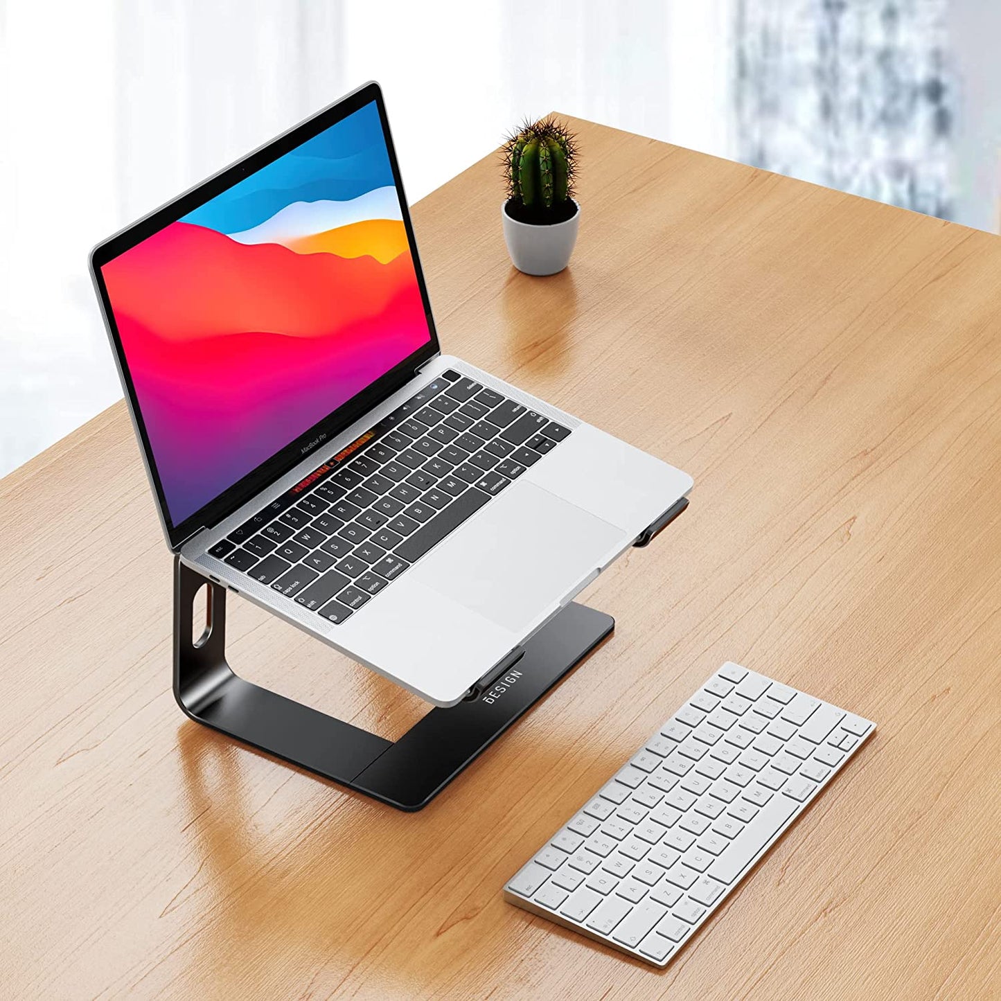 Aluminum Laptop Stand, Ergonomic Detachable Computer Stand, Riser Holder Notebook Stand Compatible with Air, Pro, Dell, HP, Lenovo More 10-15.6" Laptops, Black