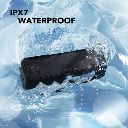 Portable Bluetooth Speaker - Wireless, IPX7 Waterproof, 24H Playtime, Pure Titanium Diaphragm Drivers, Partycast, Bassup, Custom EQ App - for Home, Shower, Outdoor, and Beach