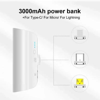 3000mAh Magnetic Power Bank: Mini Portable Charger for iPhone, Samsung & More