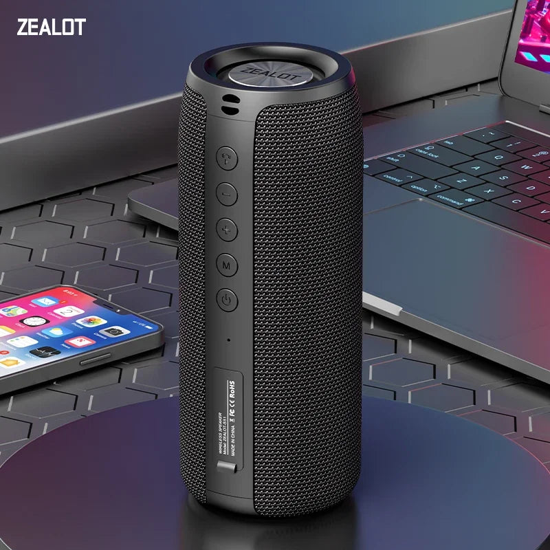 Powerful Waterproof Bluetooth Speaker with Deep Bass, TWS Support & USB/TF Compatibility