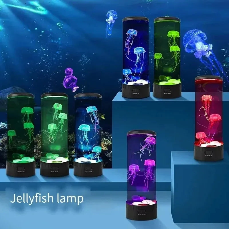 Simulated Jellyfish Light Home Bedroom Decoration Led Colorful Aquarium Night Lamp Birthday Gift