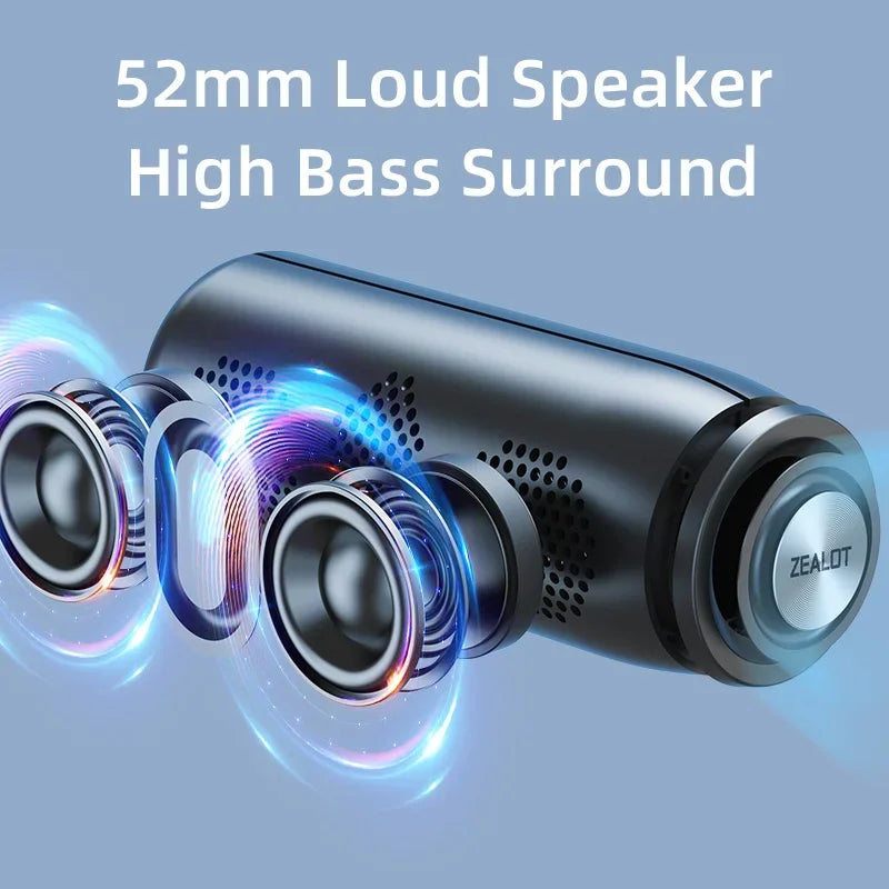 Powerful Waterproof Bluetooth Speaker with Deep Bass, TWS Support & USB/TF Compatibility