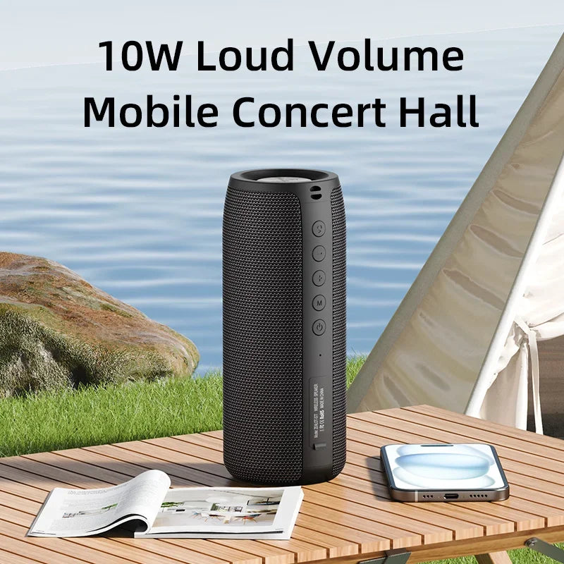 Powerful Waterproof Bluetooth Speaker with Deep Bass, TWS Support & USB/TF Compatibility