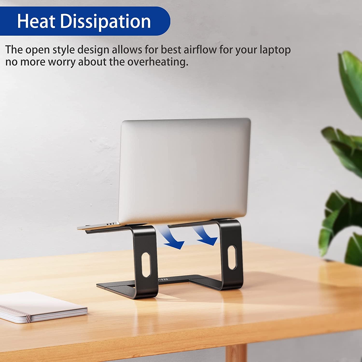 Aluminum Laptop Stand, Ergonomic Detachable Computer Stand, Riser Holder Notebook Stand Compatible with Air, Pro, Dell, HP, Lenovo More 10-15.6" Laptops, Black