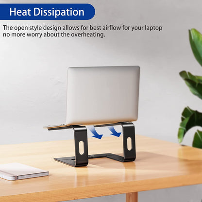 Aluminum Laptop Stand, Ergonomic Detachable Computer Stand, Riser Holder Notebook Stand Compatible with Air, Pro, Dell, HP, Lenovo More 10-15.6" Laptops, Black